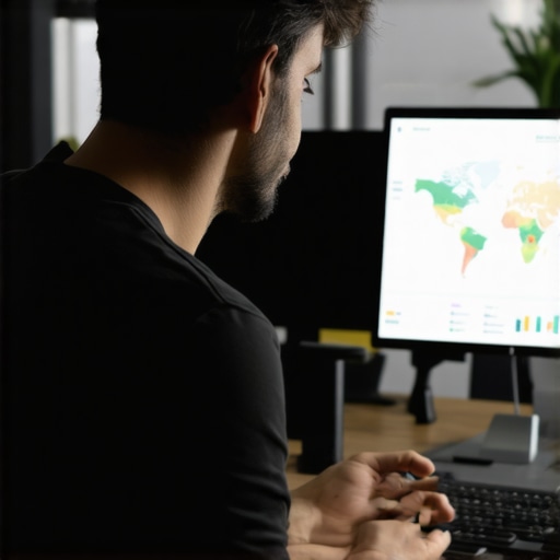 Data-Driven Local Map SEO Strategy Marketing professional analyzing local SEO performance data on a computer