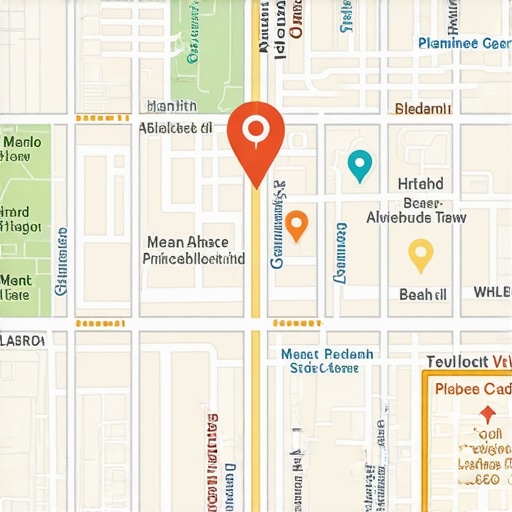 A detailed local map highlighting optimized business listings and landmarks
