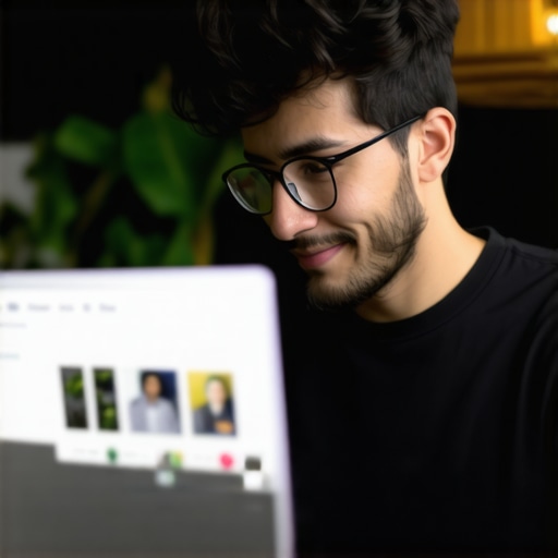 Business owner updating Google My Business profile with photos and reviews