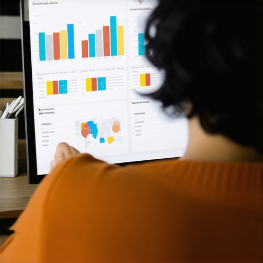 Person working on local SEO analytics with maps and charts