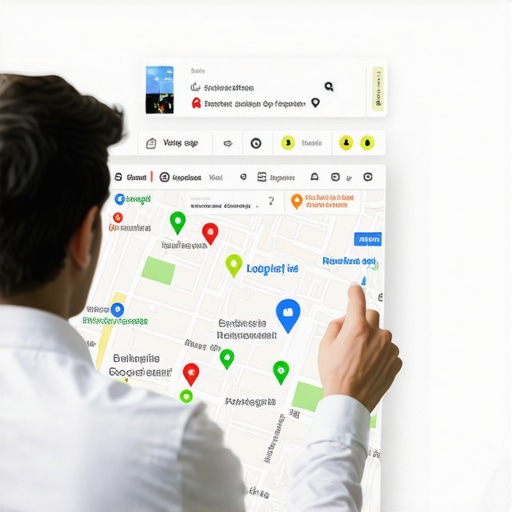 Business owner optimizing Google Maps listing on a computer