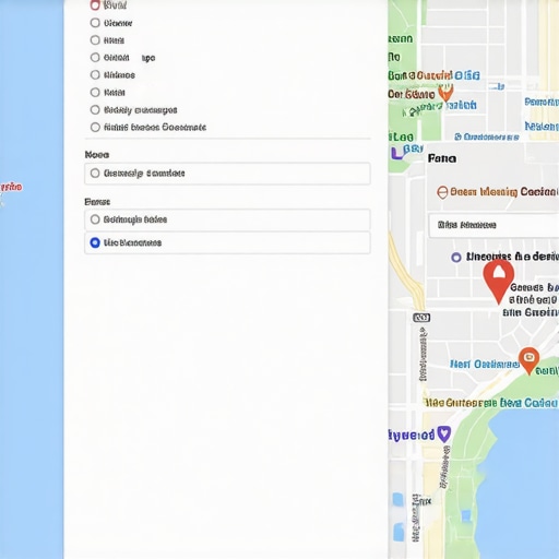 Screenshot demonstrating business profile optimization on map portal interface.