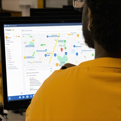 Updating Map Listings on Local Maps Platform Business owner editing local map listing details on a computer.