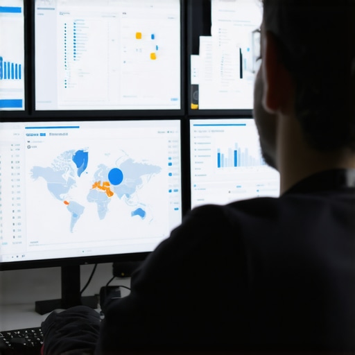 Analyzing Local SEO Data for Long-Term Success Digital marketer working with local SEO analytics and maps on computer screens.