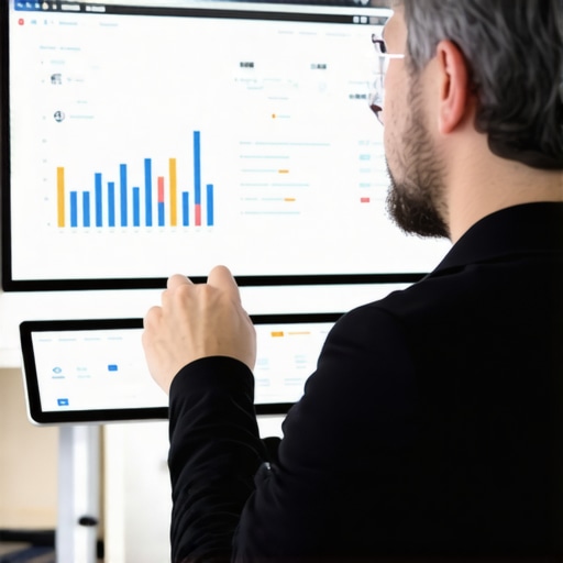 Business owner reviewing local SEO analytics on a computer screen.