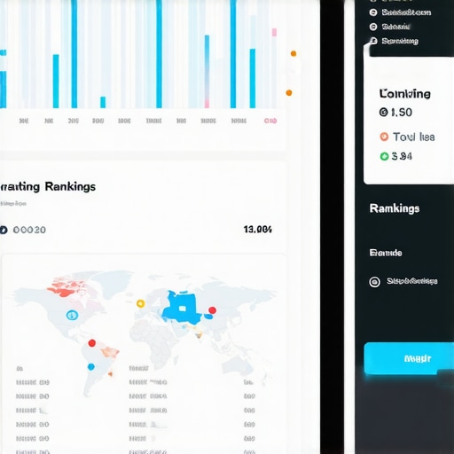 Dashboard with Map Analytics A modern digital dashboard showing local map ranking analytics and tools