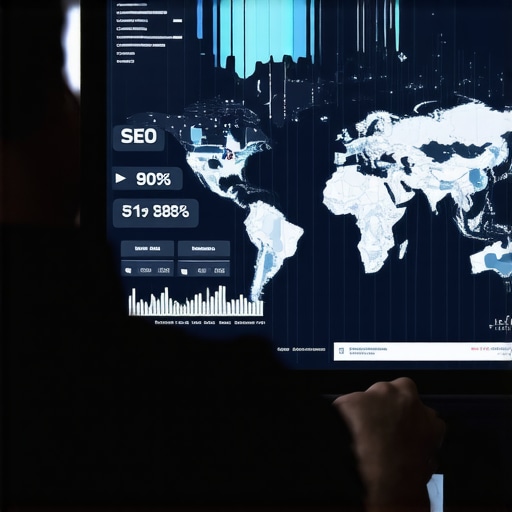 A person analyzing local map rankings on a digital screen.
