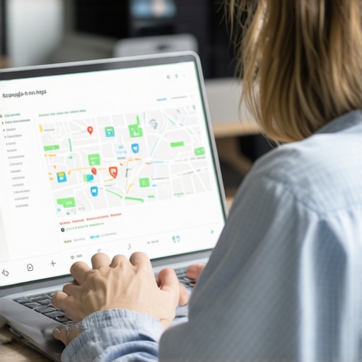 Optimizing Local Map Listings Business owner analyzing map optimization dashboard