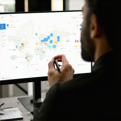 Person reviewing local map analytics on a computer