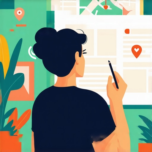 Business owner using a laptop with map optimization tools on screen, surrounded by maps and local SEO icons