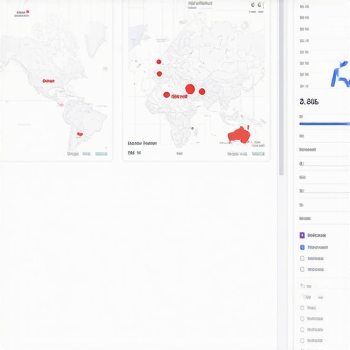 Computer screen displaying local map SEO analytics, graphs, and rankings